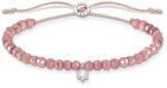 THOMAS SABO Armband rosa Perlen mit wei&szlig;em Stein 925 Sterling Silber
