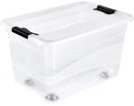 keeeper Aufbewahrungsbox mit Rollen, Deckel und Schiebeverschluss, 59,5 x 39,5 x 35
