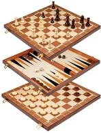 Philos 2510 - Schach-Backgammon-Dame-Set, Feld 40 mm, K&ouml;nigsh&ouml;he 78 mm
