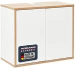 FACKELMANN Finn Waschbeckenunterschrank im Retrostil &ndash; 60 cm, Wei&szlig; matt mit
