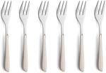 Kuppels Prisma Kuchengabeln-Set 6-tlg., 18/0 Edelstahl, Baumwoll-Wei&szlig;