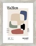 accent by nielsen Bilderrahmen, 15 x 20 cm, Holz, Silber, Fotorahmen zum Auftstellen
