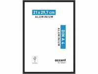 accent by nielsen Aluminium Bilderrahmen Accent, 21x29,7 cm (A4), Schwarz Matt