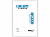 accent by nielsen Aluminium Bilderrahmen Accent, 21x29,7 cm (A4), Weiß Glanz