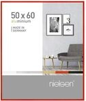nielsen Bilderrahmen, 50 x 60 cm, Aluminium, Rot glanz, Posterrahmen zum...