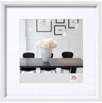 walther design Bilderrahmen weiss 40 x 40 cm mit Passepartout, Steel Style