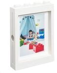 LEGO Bilderrahmen f&uuml;r Fotos 10x15 cm Wei&szlig; Stylischer und lustiger Fotorahmen f&uuml;r