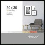 nielsen Bilderrahmen, 30 x 30 cm, Aluminium, Schwarz glanz, Rahmen zum Aufh&auml;ngen im