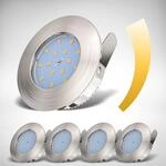 B.K.Licht - 5er Set Bad LED Einbaustrahler 230V 5,5W ultraflach dimmbar IP44, 60mm