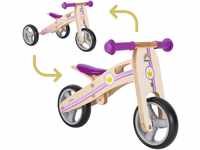 BIKESTAR Mini Kinder Laufrad Holz Lauflernrad mit DREI Rädern für Jungen und