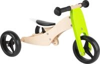 small Foot Lauflern-Dreirad Trike 2 in 1 aus Holz, Gr&uuml;n, mit verstellbarem Sitz und