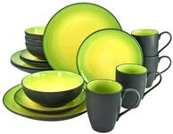 CreaTable, 20220, Serie HOT GREEN, 16-teiliges Geschirrset f&uuml;r 4 Personen,