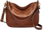 Fossil Tasche f&uuml;r Frauen Jolie, Eco Leder/Polyurethan Trim Crossbody braun 27,9 cm L