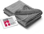 medisana HB 680 Kuschelheizdecke, Kuscheldecke im Strickmuster mit Abschaltautomatik,
