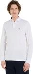 Tommy Hilfiger Herren Poloshirt Langarm Regular Fit mit Knopfleiste, Wei&szlig; (White), L