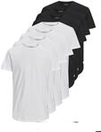 JACK & JONES Herren Jjenoa Tee Ss Crew Neck 7pk Mp Noos T-Shirt, White/Pack:4white