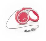 flexi Hundeleine, ausziehbar, mit weichem Griff, 3 m / 5 m / 8 m / 8 m / 8-20 kg, rot