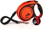 flexi&reg; Xtreme L | 5m Gurt Roll-Leine f&uuml;r Hunde bis 65 kg | schwarz/orange 