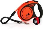 flexi&reg; Xtreme S | 5m Gurt Roll-Leine f&uuml;r Hunde bis 20 kg | schwarz/orange 
