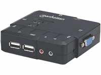 Manhattan 2-Port Kompakt-KVM-Switch mit Audio (USB mit Kabeln und