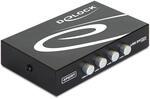 DELOCK 87634 Switch 4-port USB manuell, Schwarz