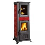 Holzofen 'Gemma Forno' mit emailliertem Ofen, Au&szlig;enverkleidung aus Steingut, T&uuml;ren,