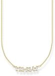 THOMAS SABO Kette wei&szlig;e Steine gold 925 Sterlingsilber, 750 Gelbgold Vergoldung