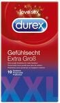 Durex Gef&uuml;hlsecht Extra Gro&szlig; Kondome, 10 St&uuml;ck