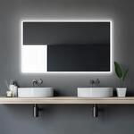 Talos Moon Badspiegel mit Beleuchtung 120x70 cm - Badezimmerspiegel mit Beleuchtung -