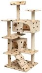 vidaXL Katzen-Kratzbaum 125 cm Pfoten-Aufdruck Beige