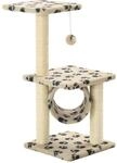 vidaXL Katzen-Kratzbaum Sisal 65 cm Beige Pfoten-Aufdruck