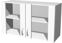 Flex-Well K&uuml;chen H&auml;ngeschrank mit Glas - 100 cm breit - Wei&szlig; &ndash; Witus