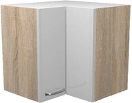 Flex-Well 00007845 Eck-Oberschrank Valero Hochglanz wei&szlig;, Sonoma Eiche 60 x 54,8 x