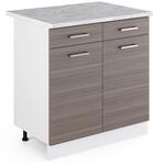 Vicco K&uuml;chenunterschrank R-Line, Edelgrau, 80 cm, AP Marmor, zur freien...