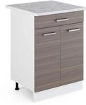 Vicco K&uuml;chenunterschrank R-Line, Edelgrau, 60 cm mit Schublade, AP Marmor, zur