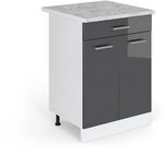 Vicco K&uuml;chenunterschrank R-Line, Anthrazit Hochglanz, 60 cm mit Schublade, AP