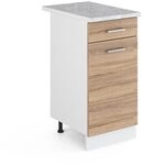 Vicco K&uuml;chenunterschrank R-Line, Sonoma, 40 cm, AP Marmor, zur freien...
