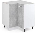 Vicco Eckunterschrank R-Line, Beton, 75.6 cm ohne Arbeitsplatte, zur freien