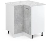 Vicco Eckunterschrank R-Line, Beton, 75.6 cm, AP Marmor, zur freien Kombination