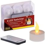 Idena 38204 - LED Teelichter, 6 St&uuml;ck, elektrische Kerzen mit flackerndem Licht, mit
