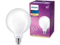 Philips LED Classic E27 Lampe, 100 W, Giant Globeform, matt, warmweiß