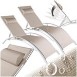 tectake 2er Set Gartenliege, Aluminium Sonnenliege, wetterfest, ideal f&uuml;r...