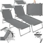 tectake 2er Set Liegestuhl Garten mit Sonnenschutz, Gartenliege klappbar, Balkon oder