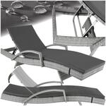 tectake&reg; Polyrattan Sonnenliege, Alu Gartenliege mit 5-fach verstellbarer