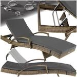 tectake&reg; Polyrattan Sonnenliege, Alu Gartenliege mit 5-Fach Verstellbarer