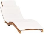 vidaXL Teak Massiv Sonnenliege Klappbar mit Cremewei&szlig;er Auflage Klappliege