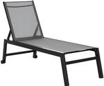 Outsunny Sonnenliege, Gartenliege, 5-stufige R&uuml;ckenlehne, Aluminium, Grau, 202...