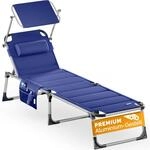 Casaria&reg; Sonnenliege Bari klappbar Wetterfest mit Dach Kopfkissen Gartenliege...