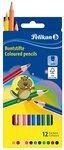 Pelikan 724005 - Buntstifte sechseckige Holzstifte Packung mit 12 Farben