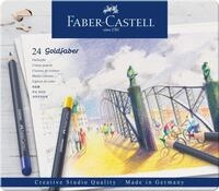 Faber-Castell 114724 - Farbstifte Goldfaber mit &Ouml;lkreidemine, 24-teilig, wisch- und